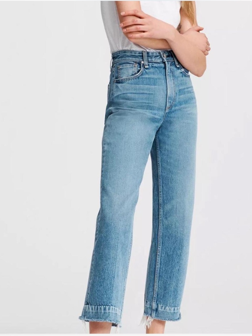 RAG & BONE Ruth Super High Rise Straight Jeans in size 25.